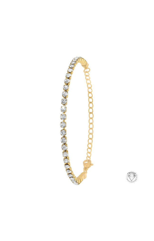 Bracelet - Acier inoxydable & cristaux - Doré