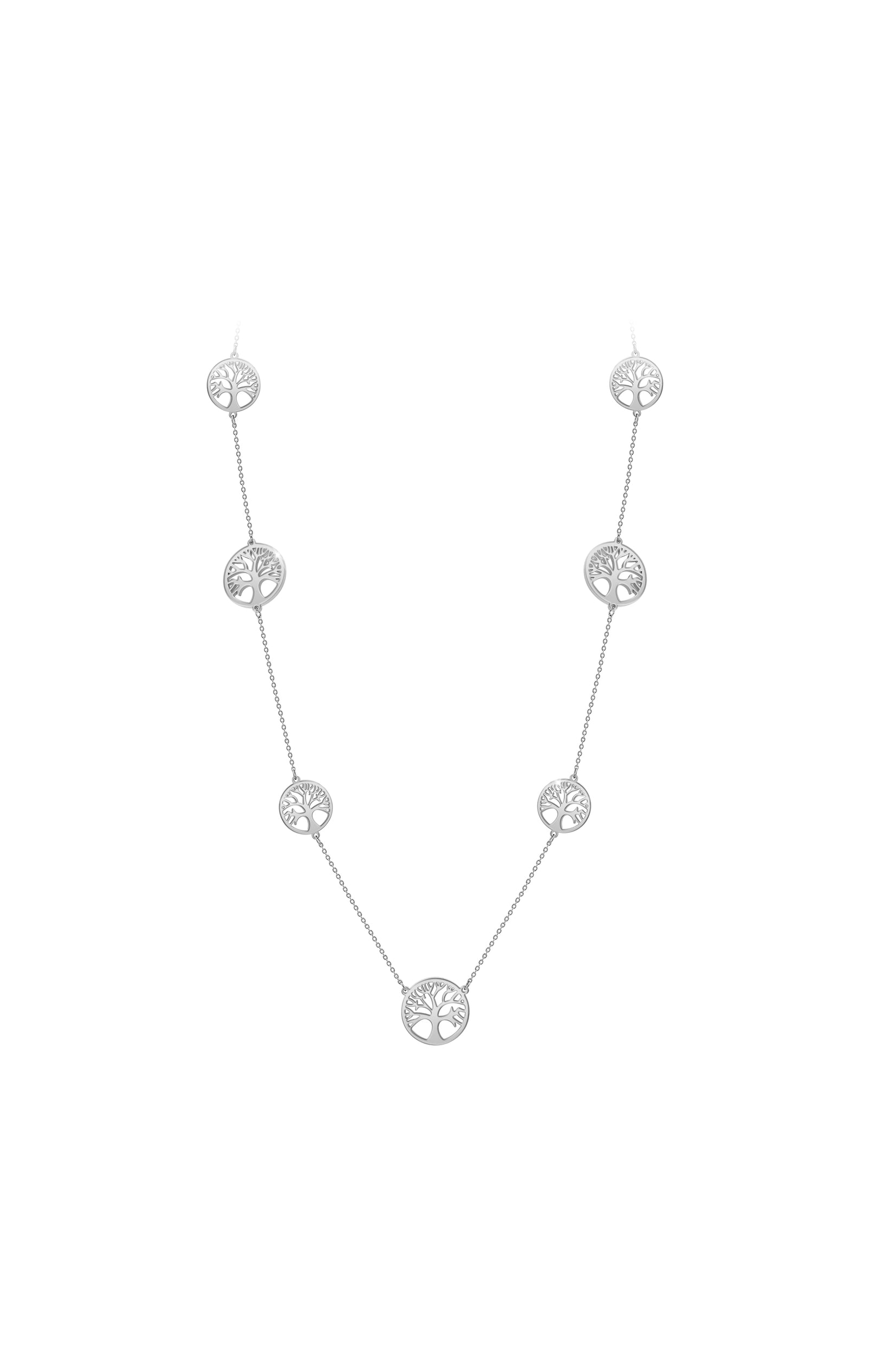 Sautoir - Arbre de Vie - Cristaux argenté