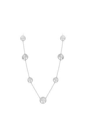 Sautoir - Arbre de Vie - Cristaux argenté