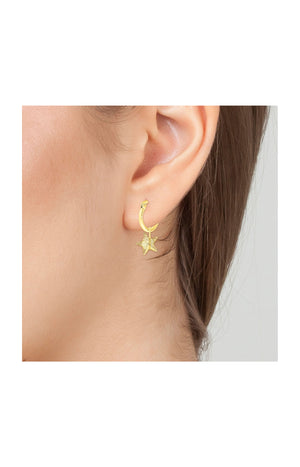 Créoles - Cristaux & acier inoxydable doré