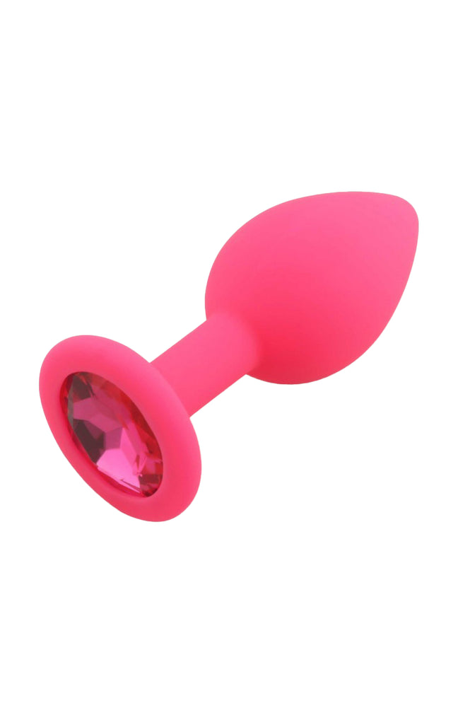 Plug avec bijou - Rose - 8 cm