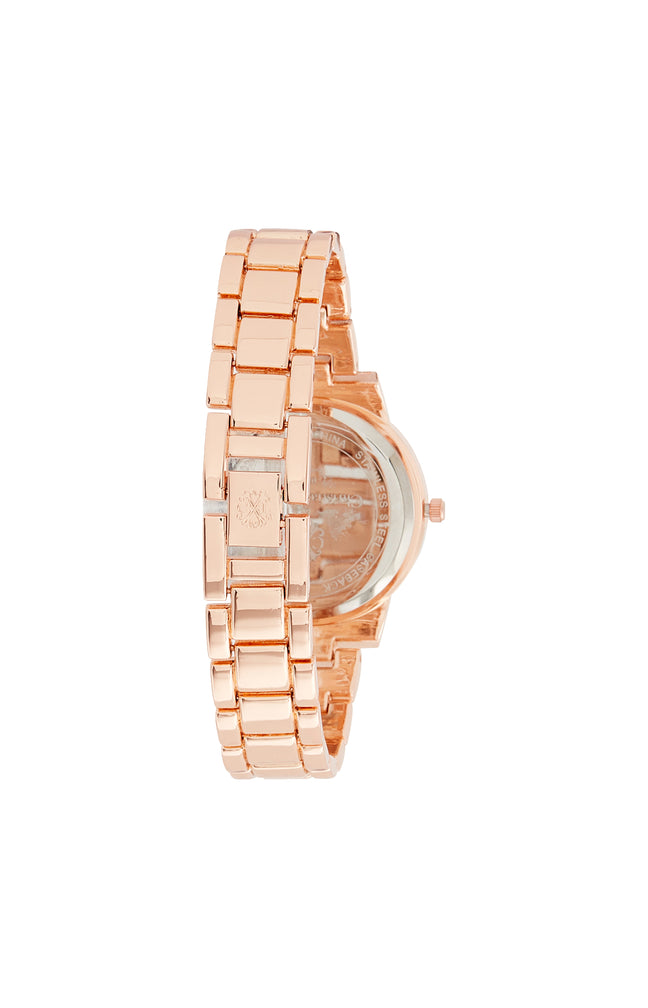 Montre à quartz en acier - Doré rose