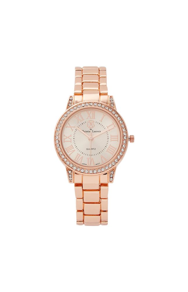 Montre à quartz en acier - Doré rose