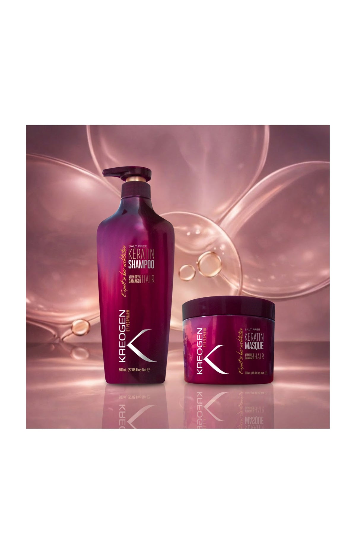 Shampoing & masque nourrissants - Kératine - Cheveux secs & abîmés