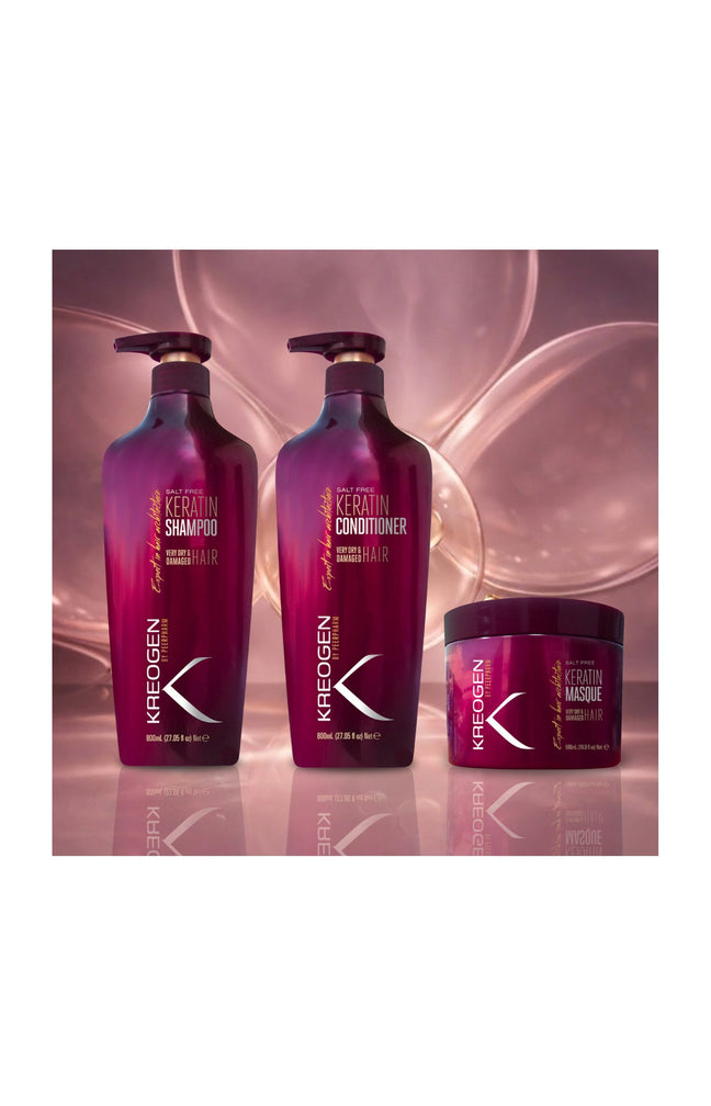 Routine réparatrice - Shampoing, après-shampoing & masque - Kératine - Cheveux très secs & abîmés
