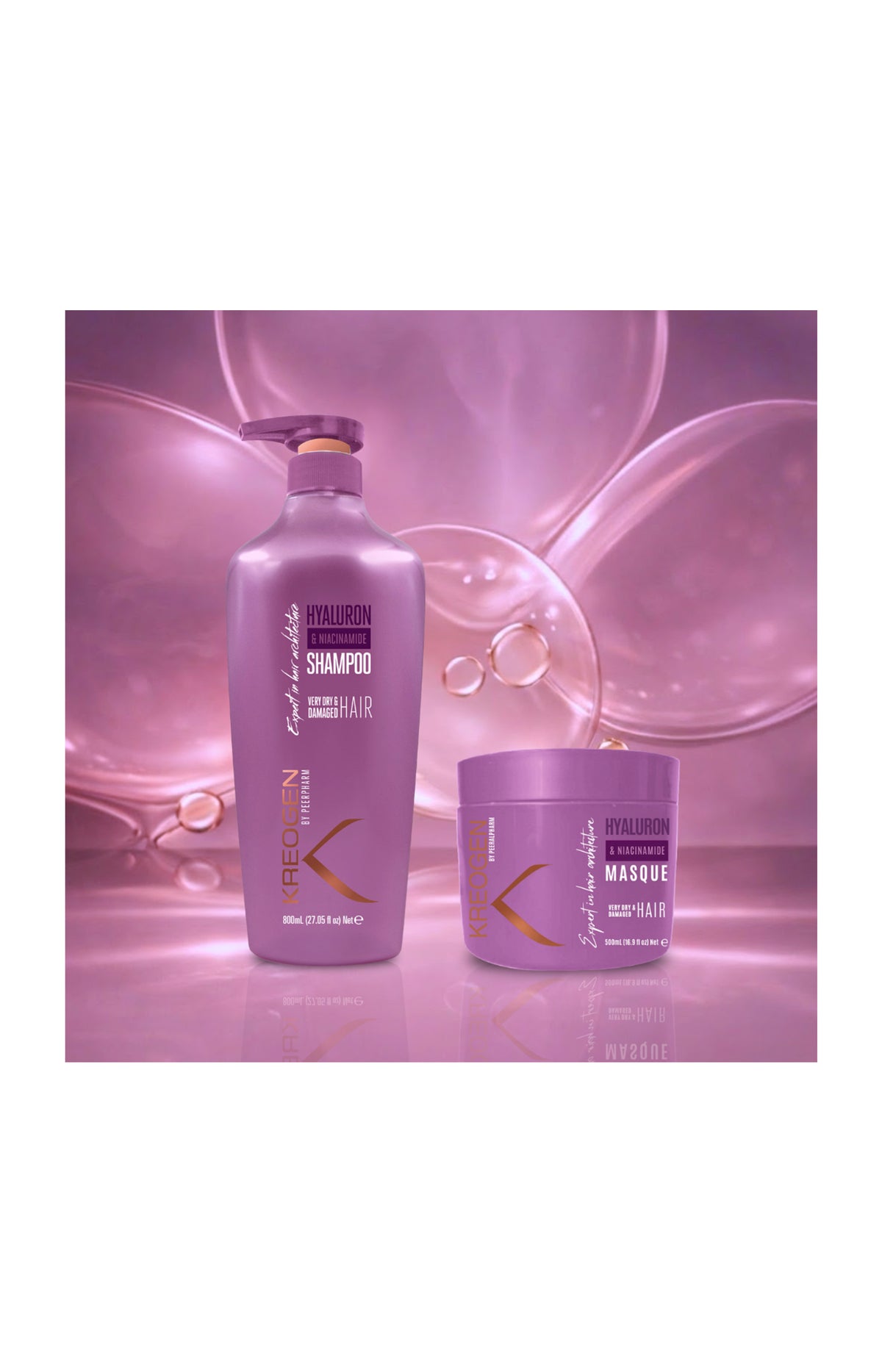 Shampooing & masque - Acide hyaluronique & Niacinamide B3 - Cheveux très secs & abîmés