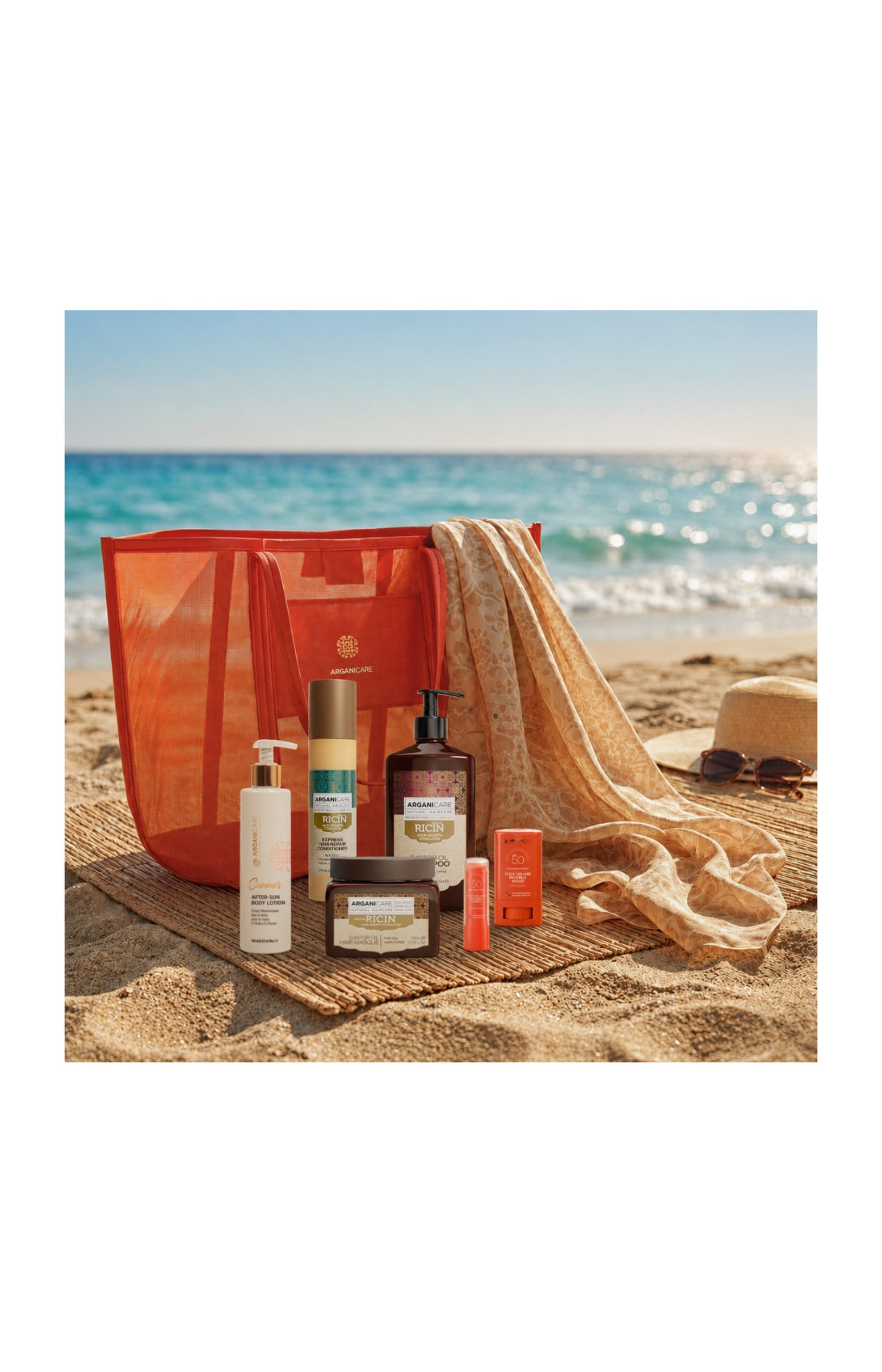 Sac de plage Summer Glow Huile de Ricin Premium Care - 8 produits