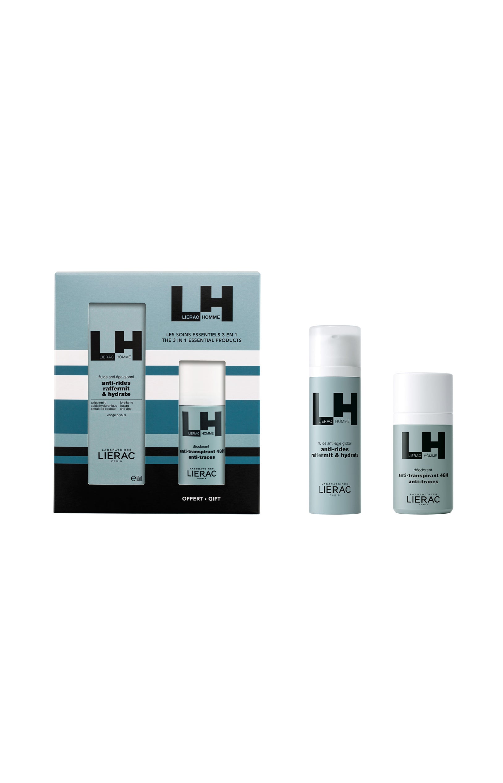 Coffret soins - Fluide anti-âge & déodorant - Homme