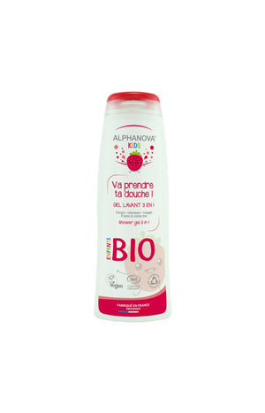 Gel douche bio -  Fraise & coton - Enfants - 250 ml