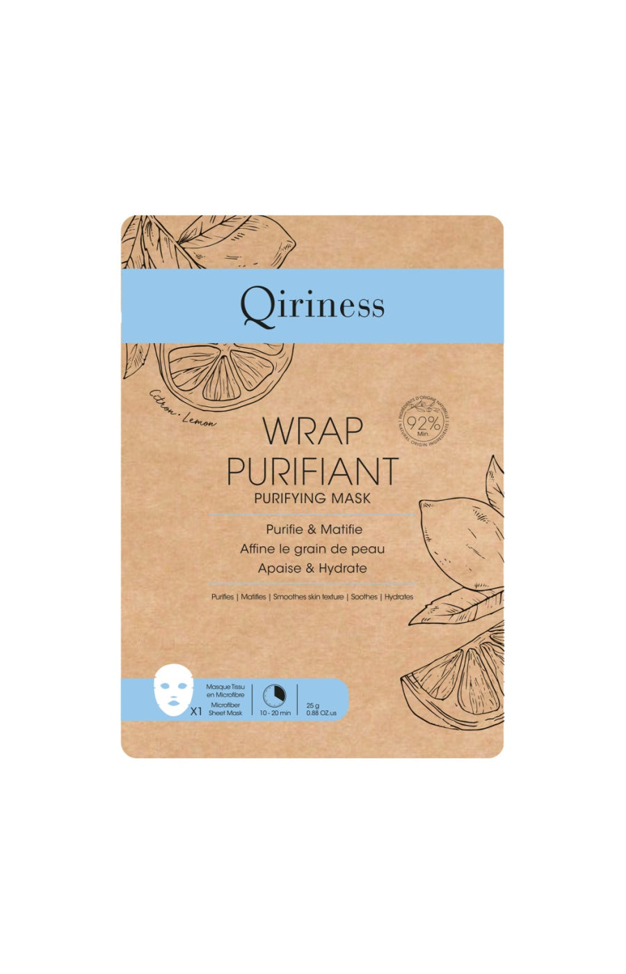 Masque en tissu purifiant - Citron - 1 unité