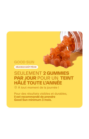 Gummies bronzage - Good Sun - Pêche - 1 mois