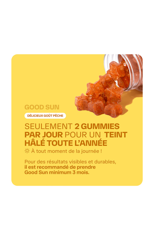Gummies bronzage - Good Sun - Pêche - 1 mois