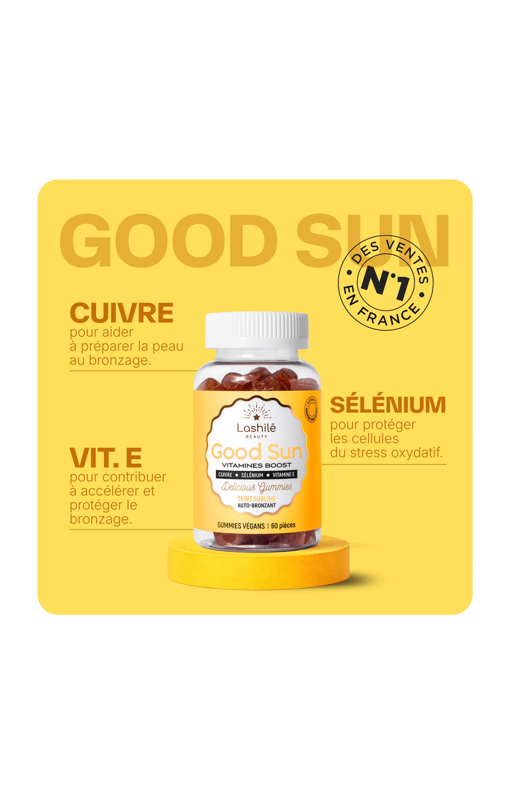 Gummies bronzage - Good Sun - Pêche - 1 mois