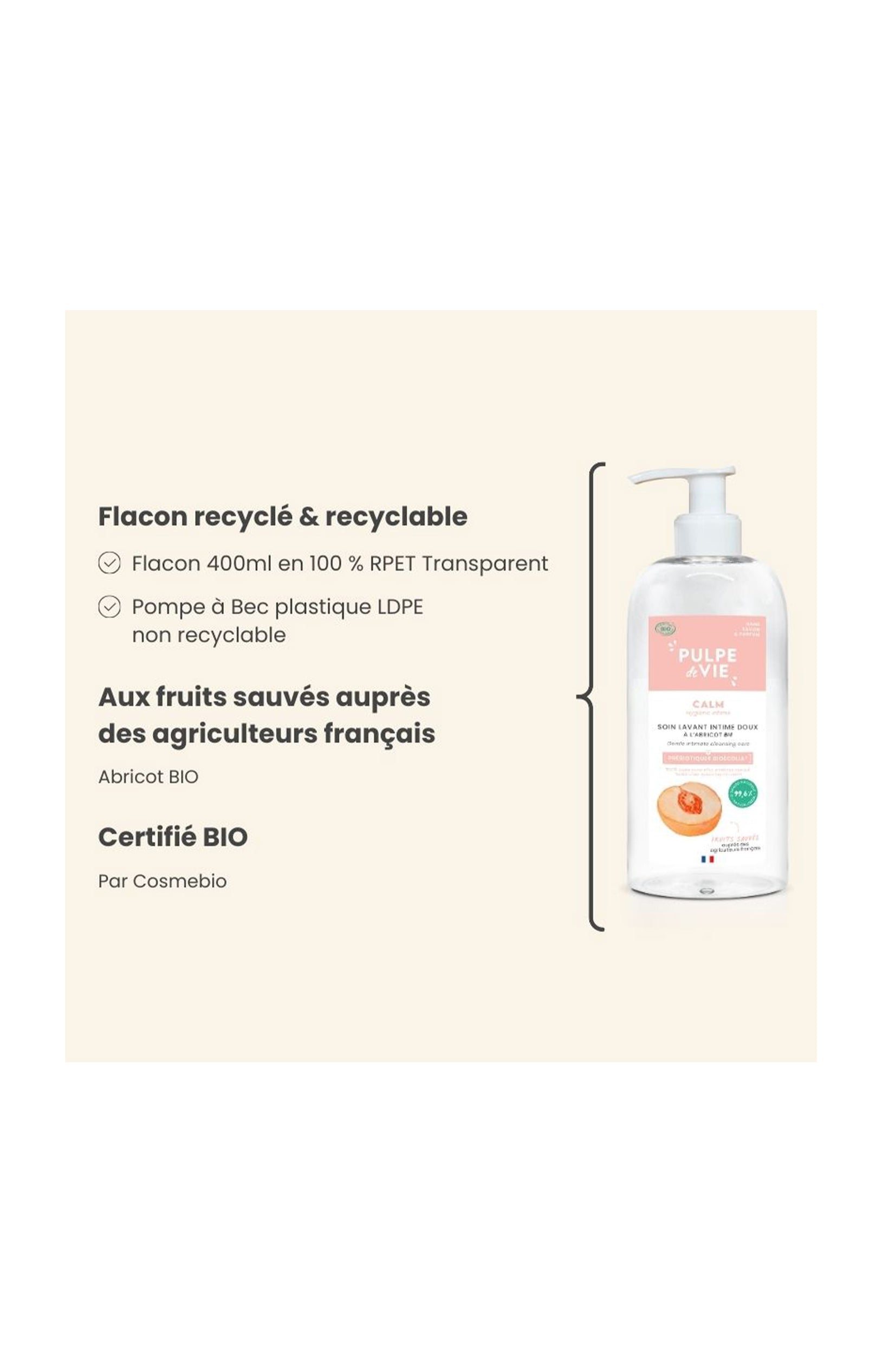 Soin lavant intime bio - Prébiotique - 400 ml