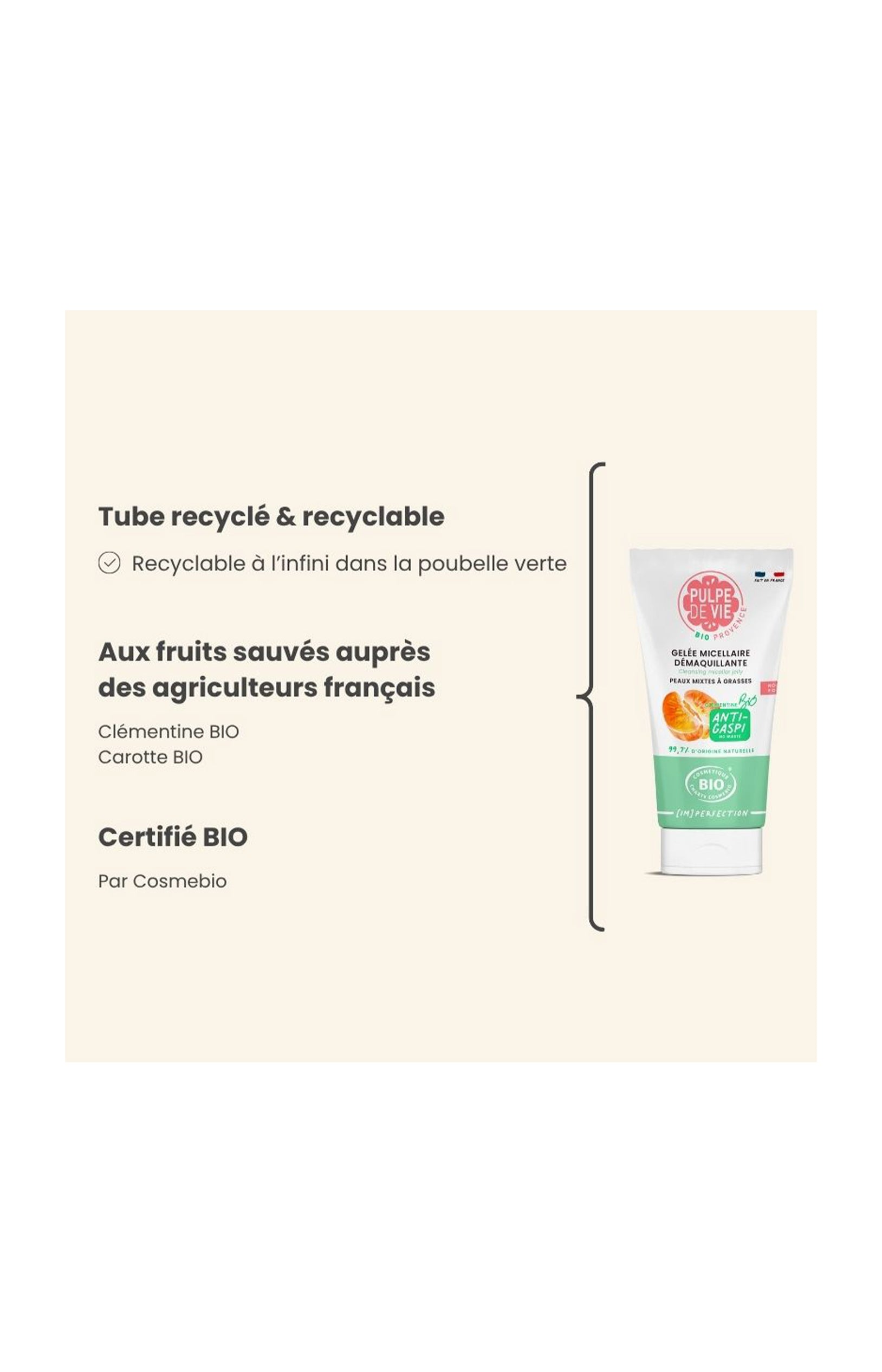 Gelée micellaire démaquillante - Peaux mixtes à grasses - 150 ml