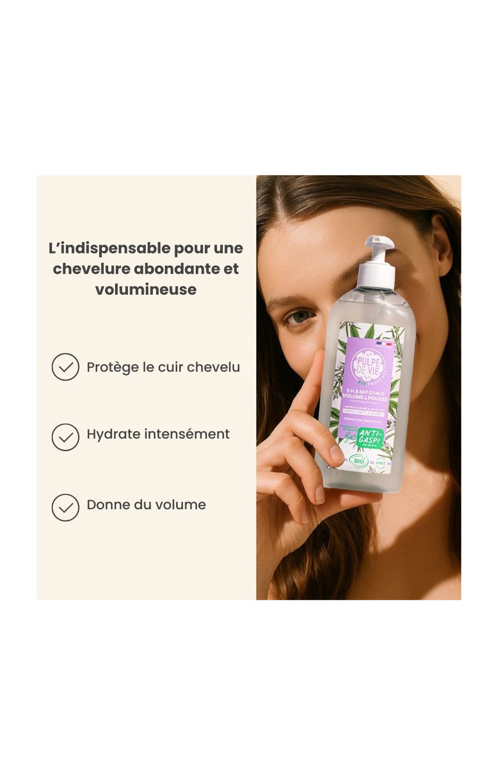 Shampoing bio - Volume & pousse - 400 ml