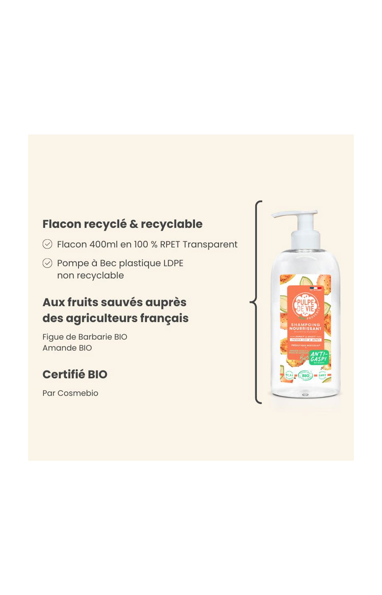 Shampoing nutri-soin bio - Cheveux secs - 400 ml