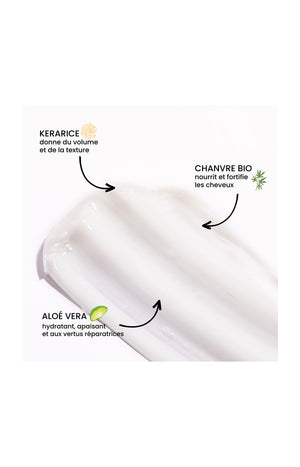 Masque capillaire bio 3-en-1 - Fortifiant & démêlant - 300 ml