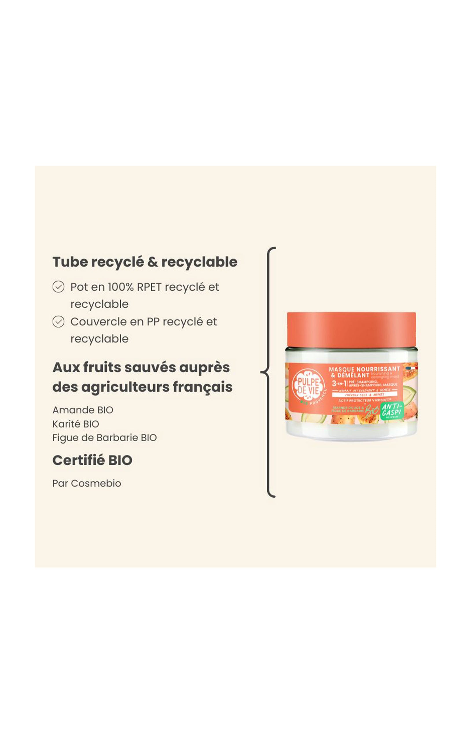 Masque capillaire 3-en-1 - Nourrissant & démêlant - 300 ml