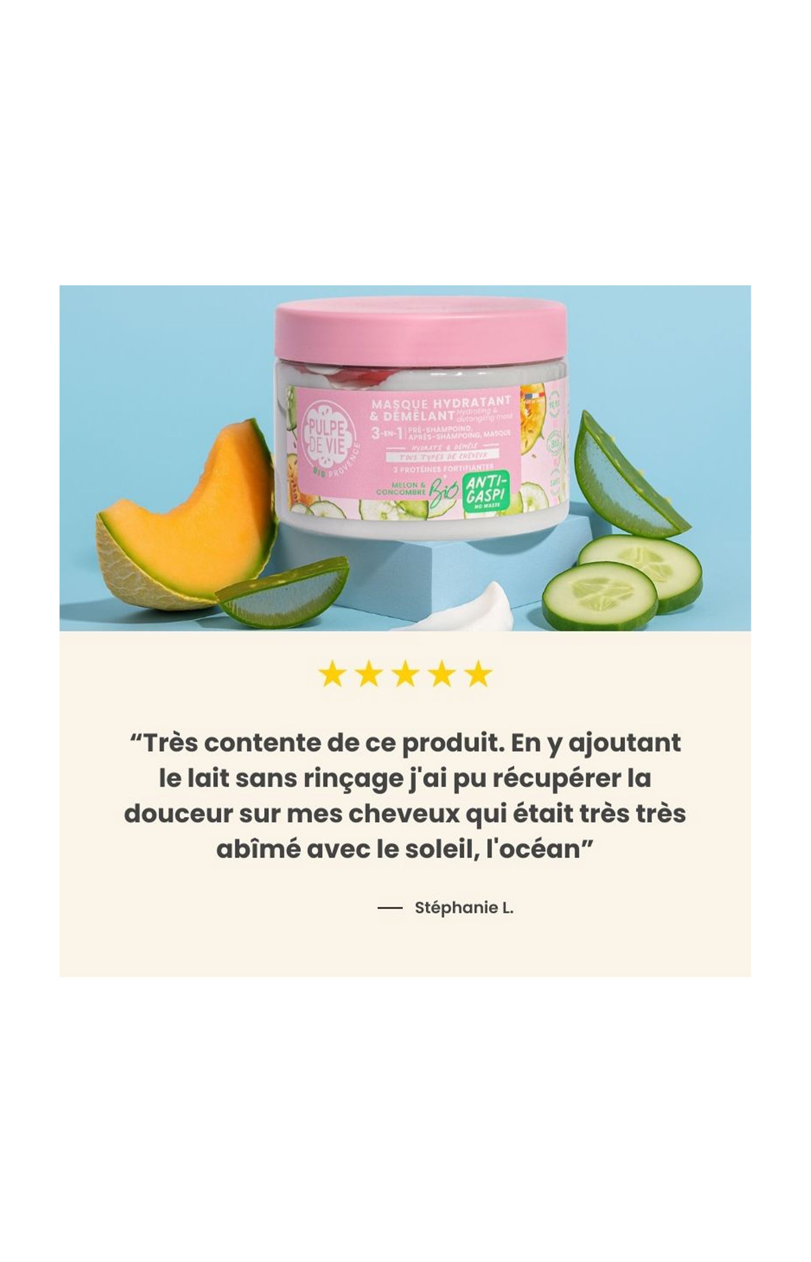 Masque capilaire 3-en-1 - Hydratant & démêlant - 300 ml