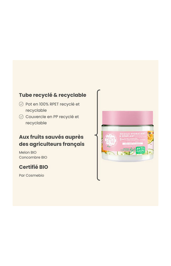 Masque capilaire 3-en-1 - Hydratant & démêlant - 300 ml