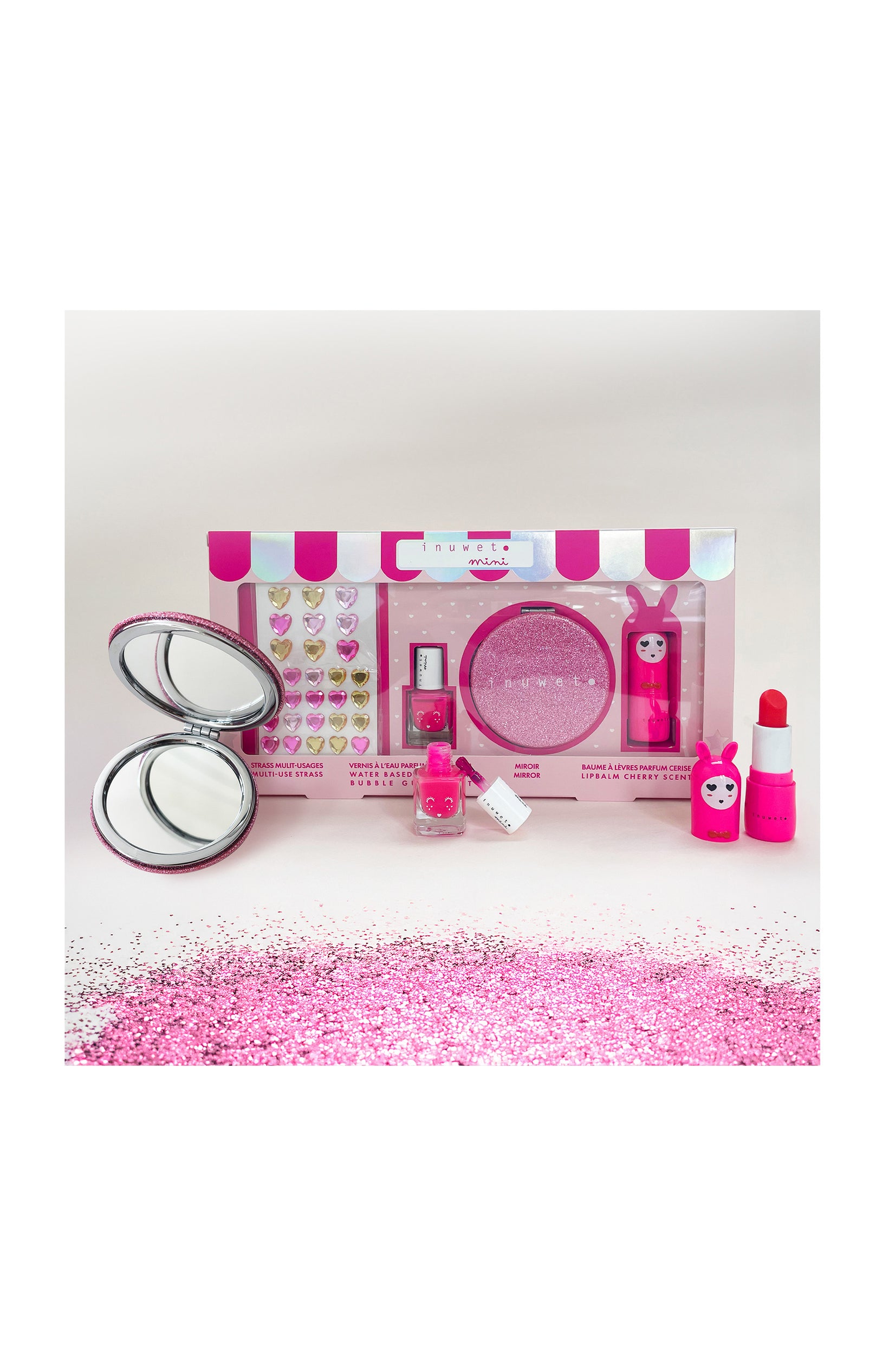 Coffret Glitter Girl - Vernis à ongles, strass & miroir - 4 produits