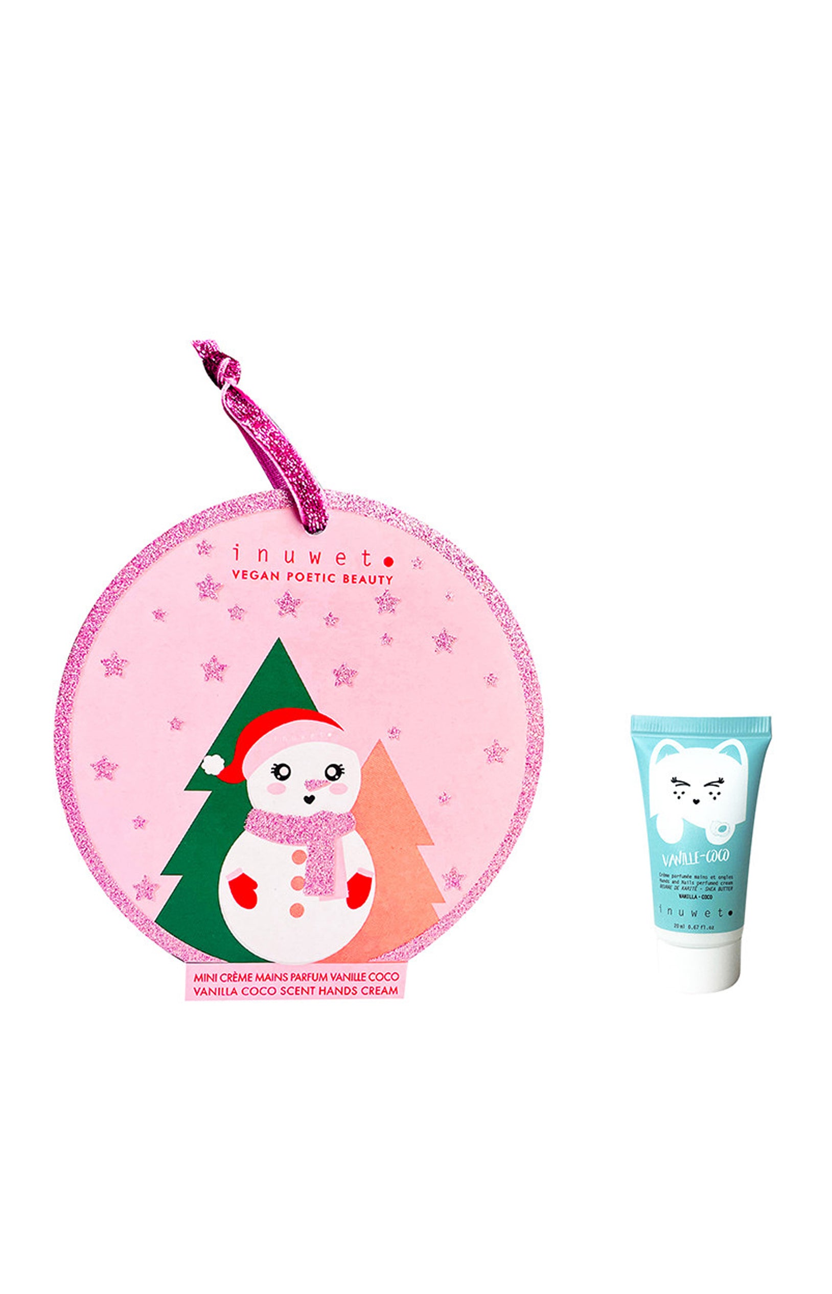 Boule de Noël & crème mains - Bonhomme de neige - Vanille coco - 20 ml