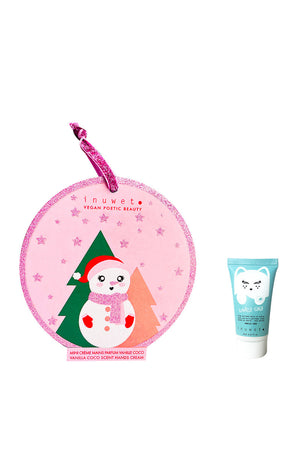 Boule de Noël & crème mains - Bonhomme de neige - Vanille coco - 20 ml