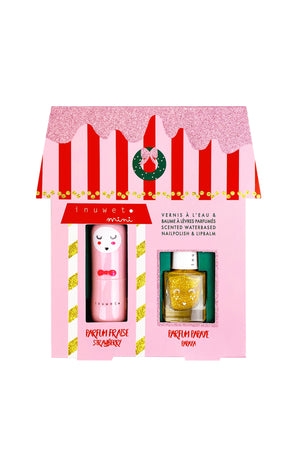 Coffret baume à lèvres & vernis à ongles - Fraise & papaye - 2 produits