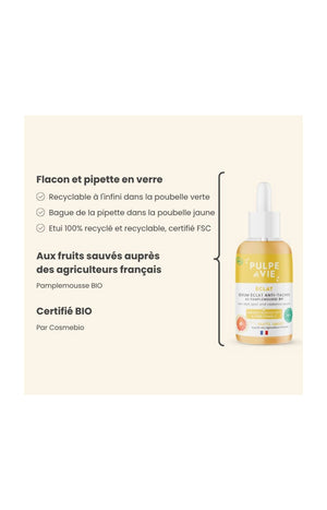 Sérum éclat bio - Anti-tâches - Pamplemousse - Visage - 30 ml