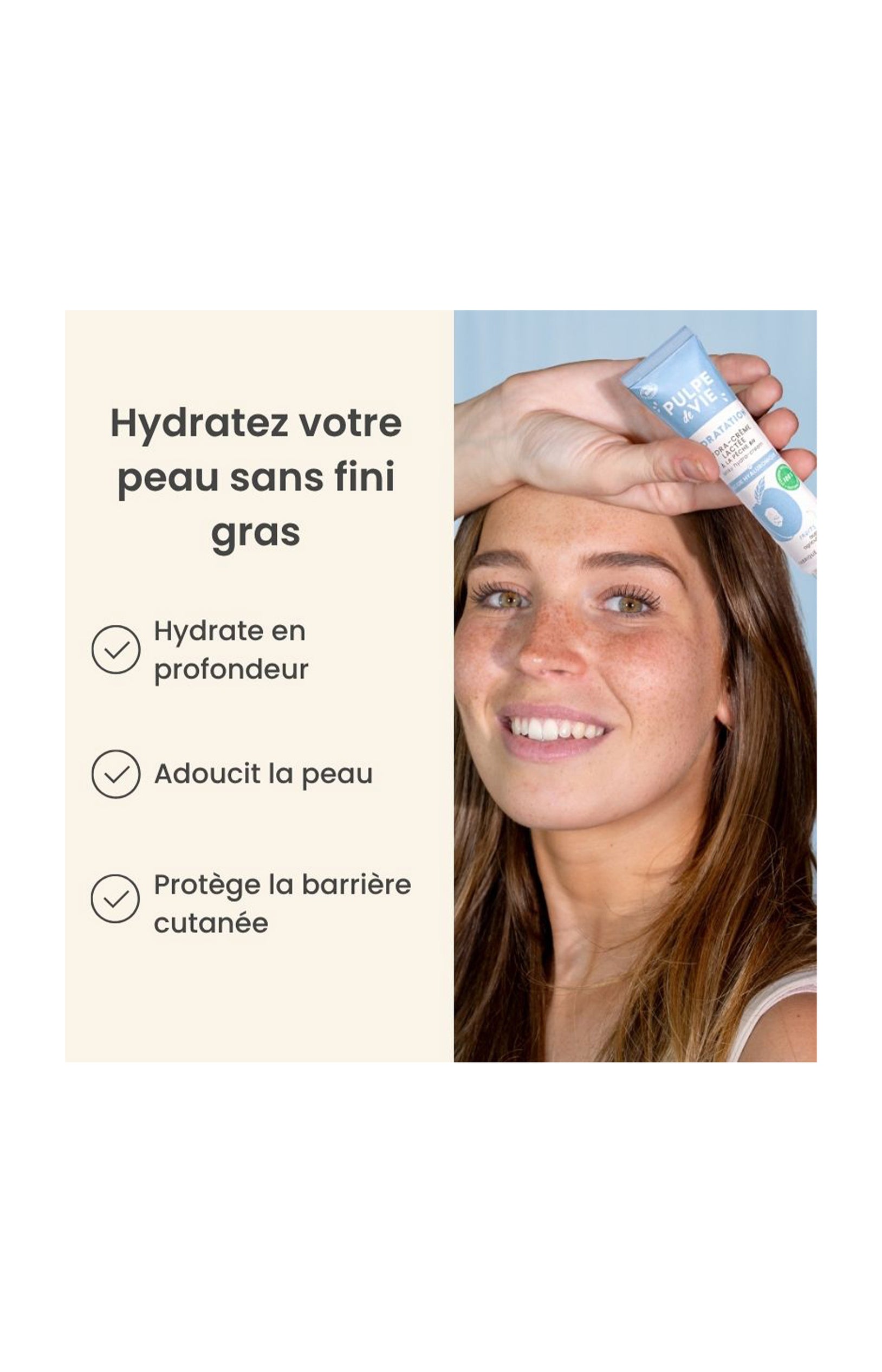 Soin hydratant bio - Pêche - Visage - 40 ml