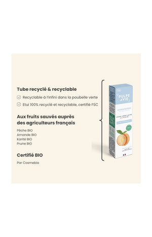 Soin hydratant bio - Pêche - Visage - 40 ml