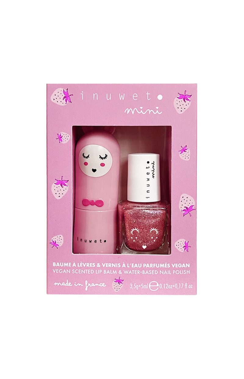 Coffret de baume à lèvres et vernis - Fraise