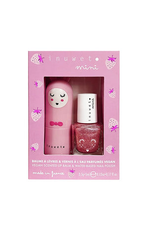 Coffret de baume à lèvres et vernis - Fraise