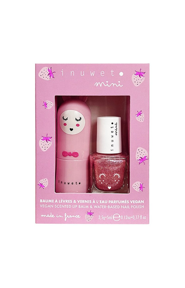 Coffret de baume à lèvres et vernis - Fraise