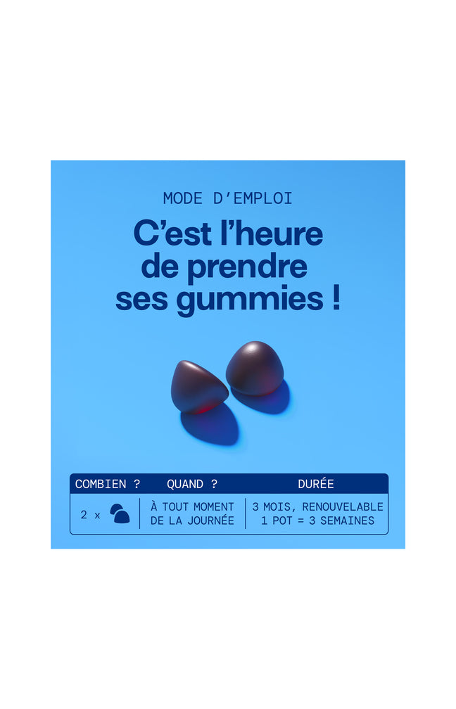 Cure sachets de gummies ménopause - Pomme & cassis - Sans sucres - 2 mois
