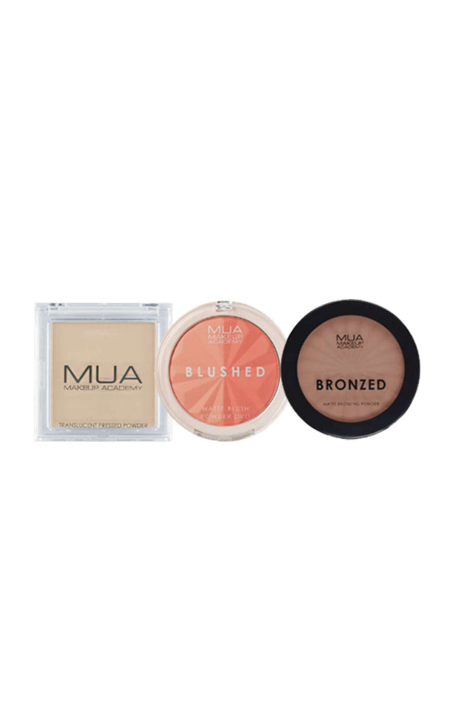 Blush, bronzer & poudre fixatrice - Peachy & 110