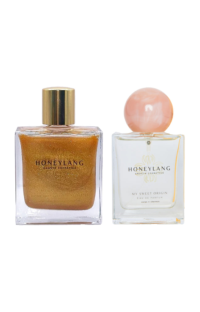Huile hydratante pailletée & My Sweet Origins Eau de parfum - 2 x 50 ml