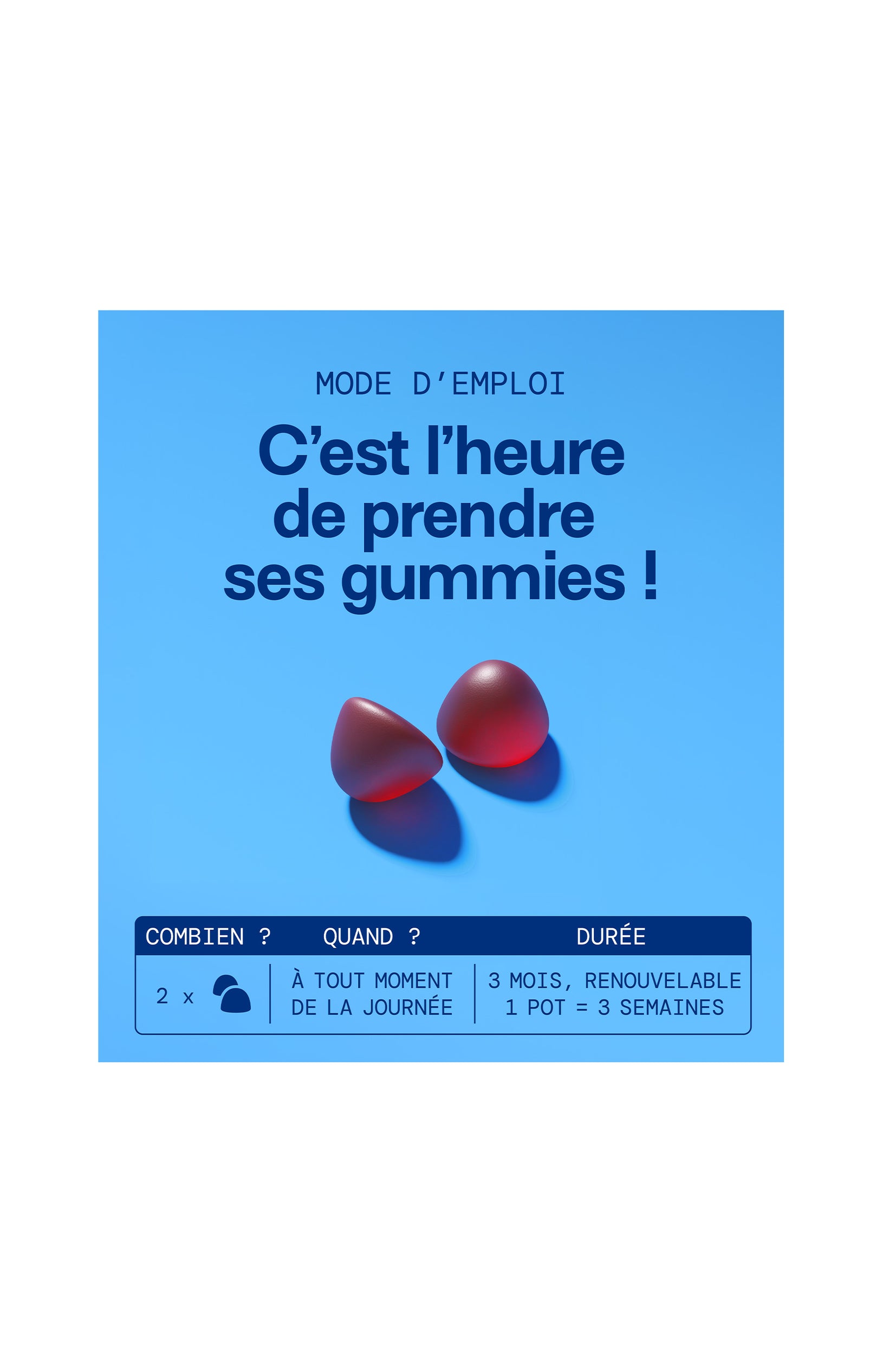 Recharge - Gummies Cheveux et Ongles - Pousse et renforcement - 1 mois