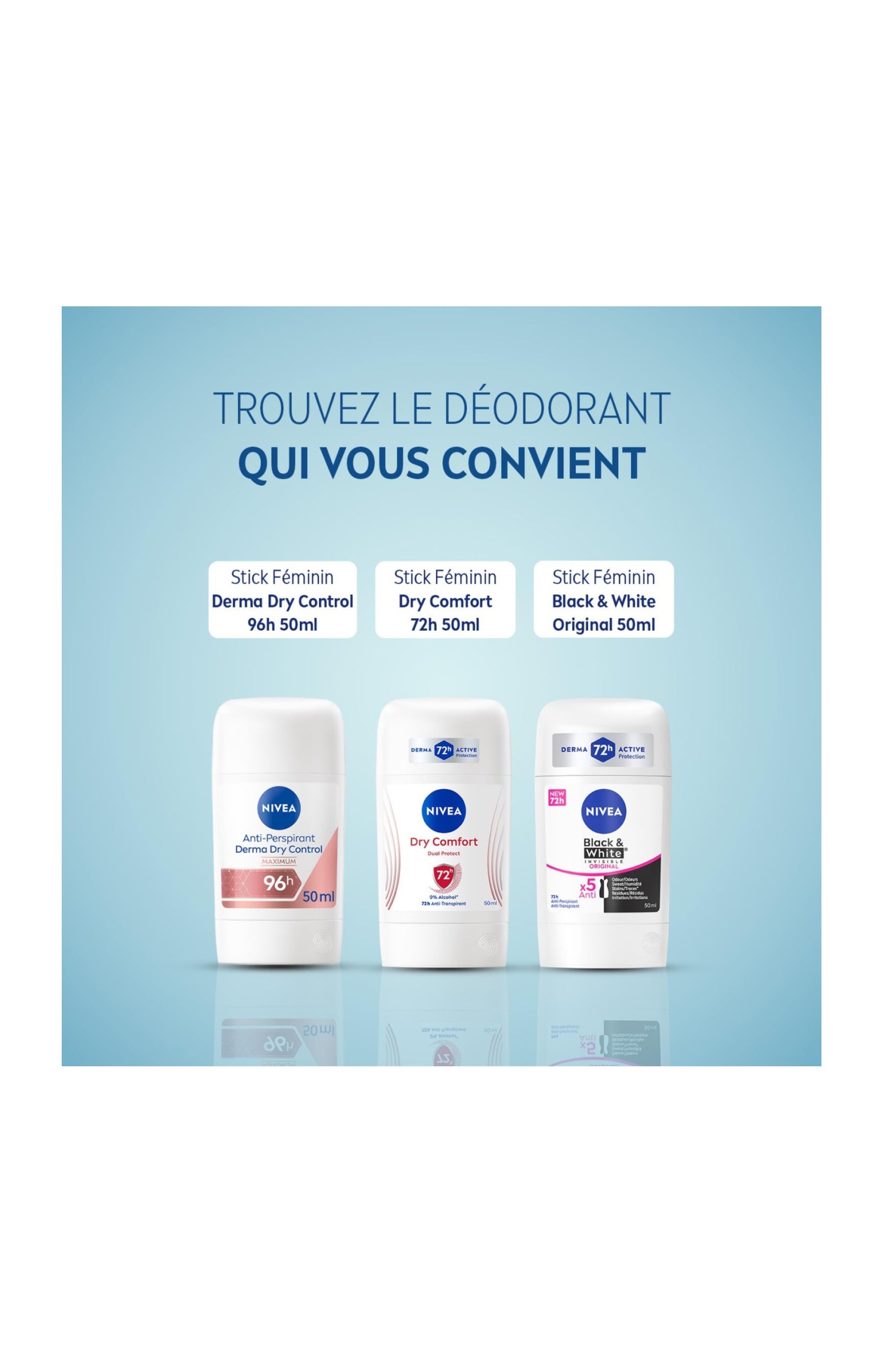Déodorants stick 72h - Dry Comfort - 2 x 50 ml