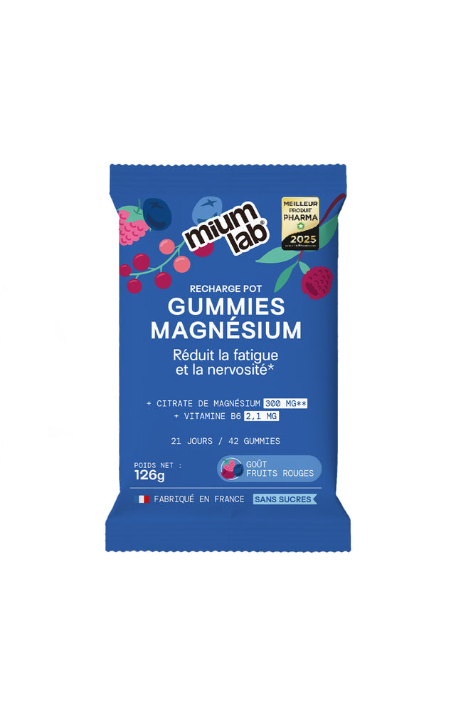 Recharge - Gummies Magnésium -  Fatigue et nervosité - Fruits rouges - 1 mois