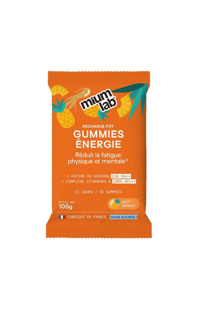 Recharge - Gummies Energie - Réduction de la fatigue - Ananas - 1 mois