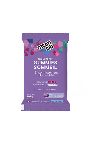 Recharge - Gummies Sommeil - Endormissement rapide - Mûre & Myrtille - 1 mois