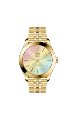 Montre à quartz - ICE steel - Small Gold rainbow