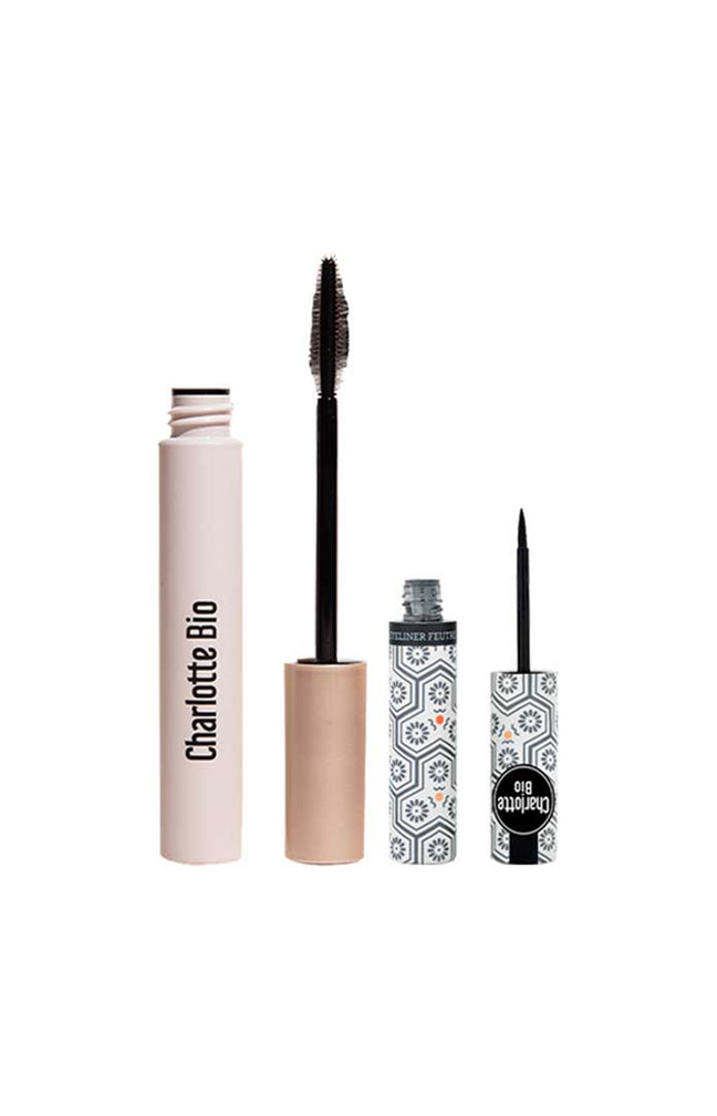 Mascara volume & eyeliner feutre bio - Noir