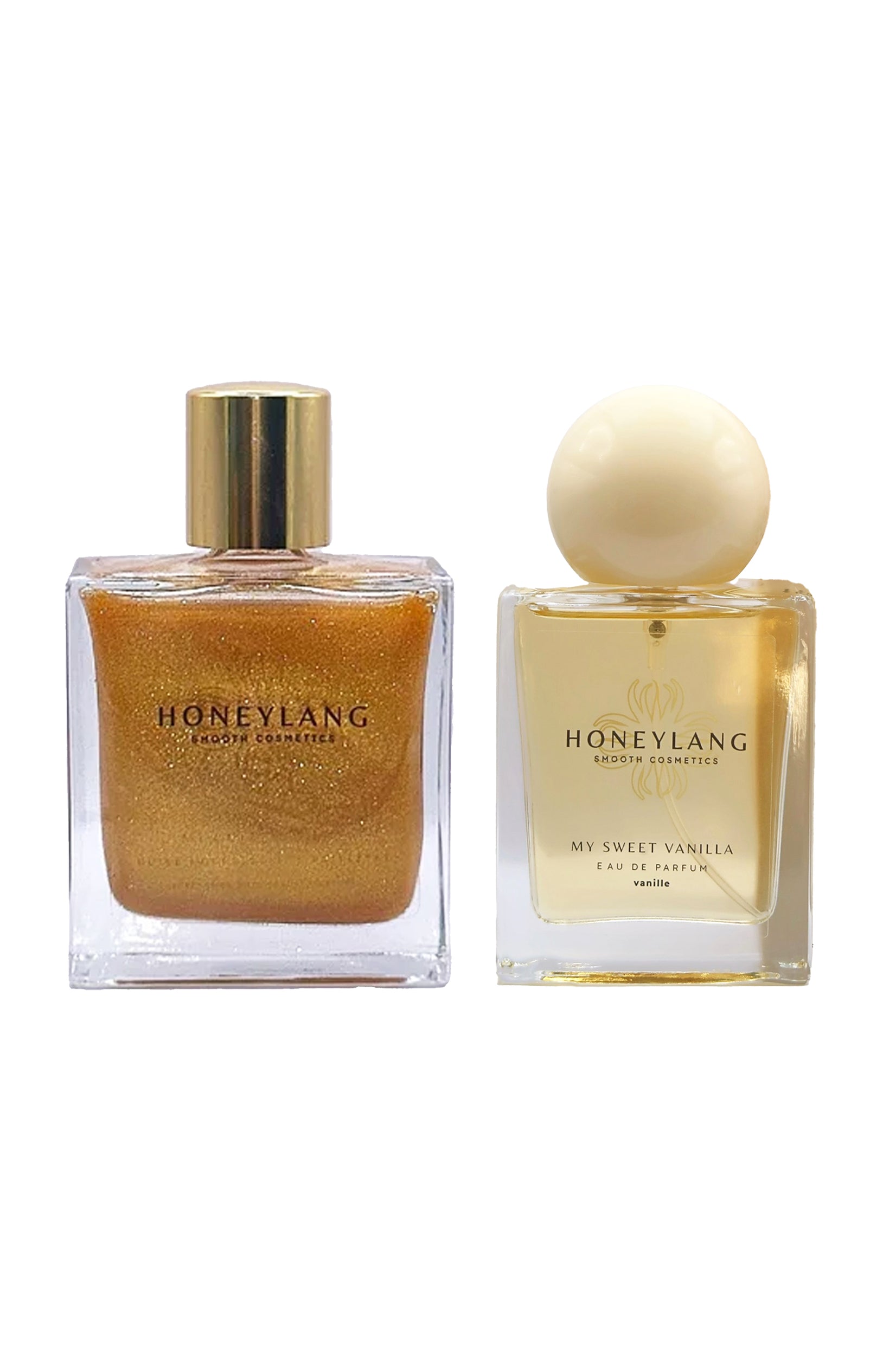 Huile hydratante pailletée & My Sweet Vanilla Eau de parfum - 2 x 50 ml