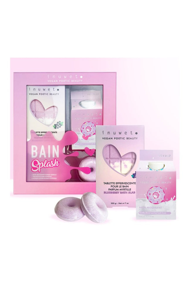 Coffret bain - Splash - Donut vanille & myrtille - 4 produits