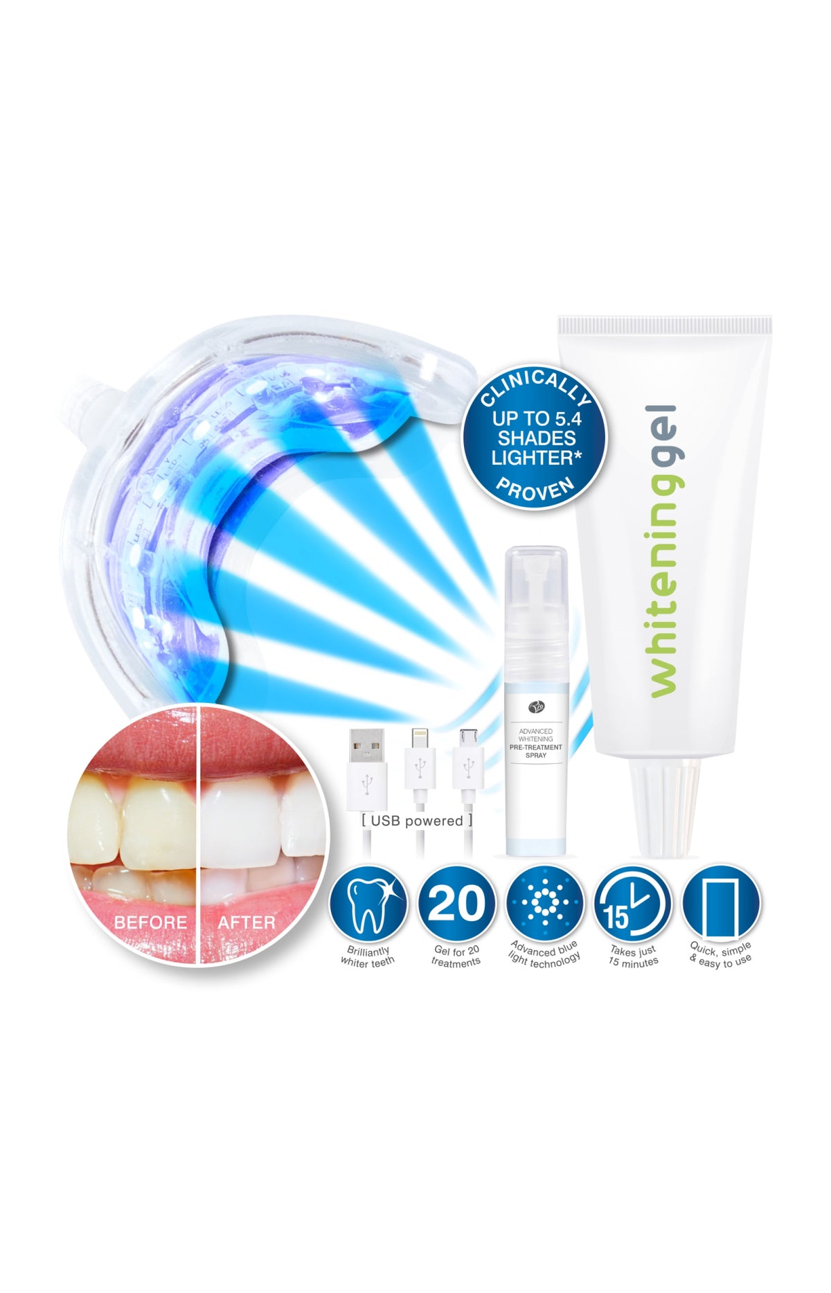 Kit blanchiment dentaire LED - Rio Smile White