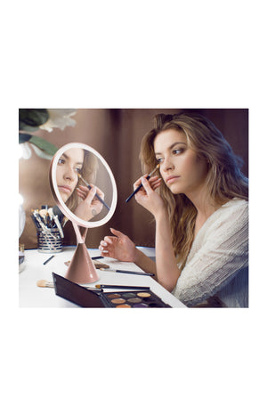 Miroir maquillage LED - Grossissement 5x - Rose gold