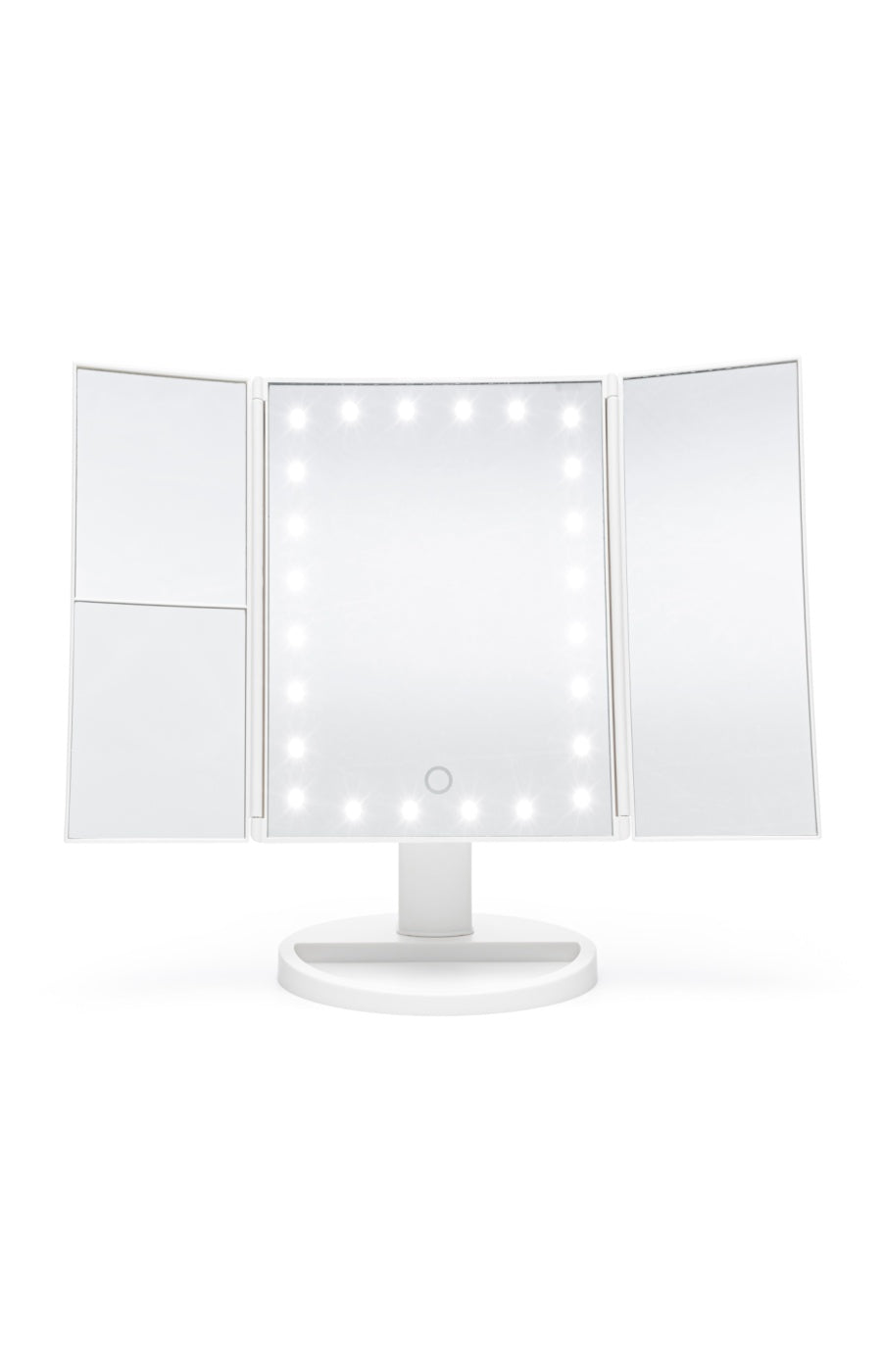 Miroir maquillage pliable LED - Blanc